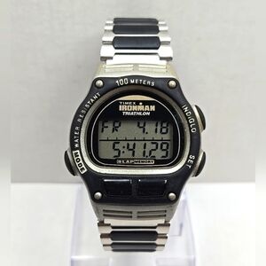 Vintage Timex Ironman Triathlon 8Lap Watch 1997 100M Digital Indiglo New Battery